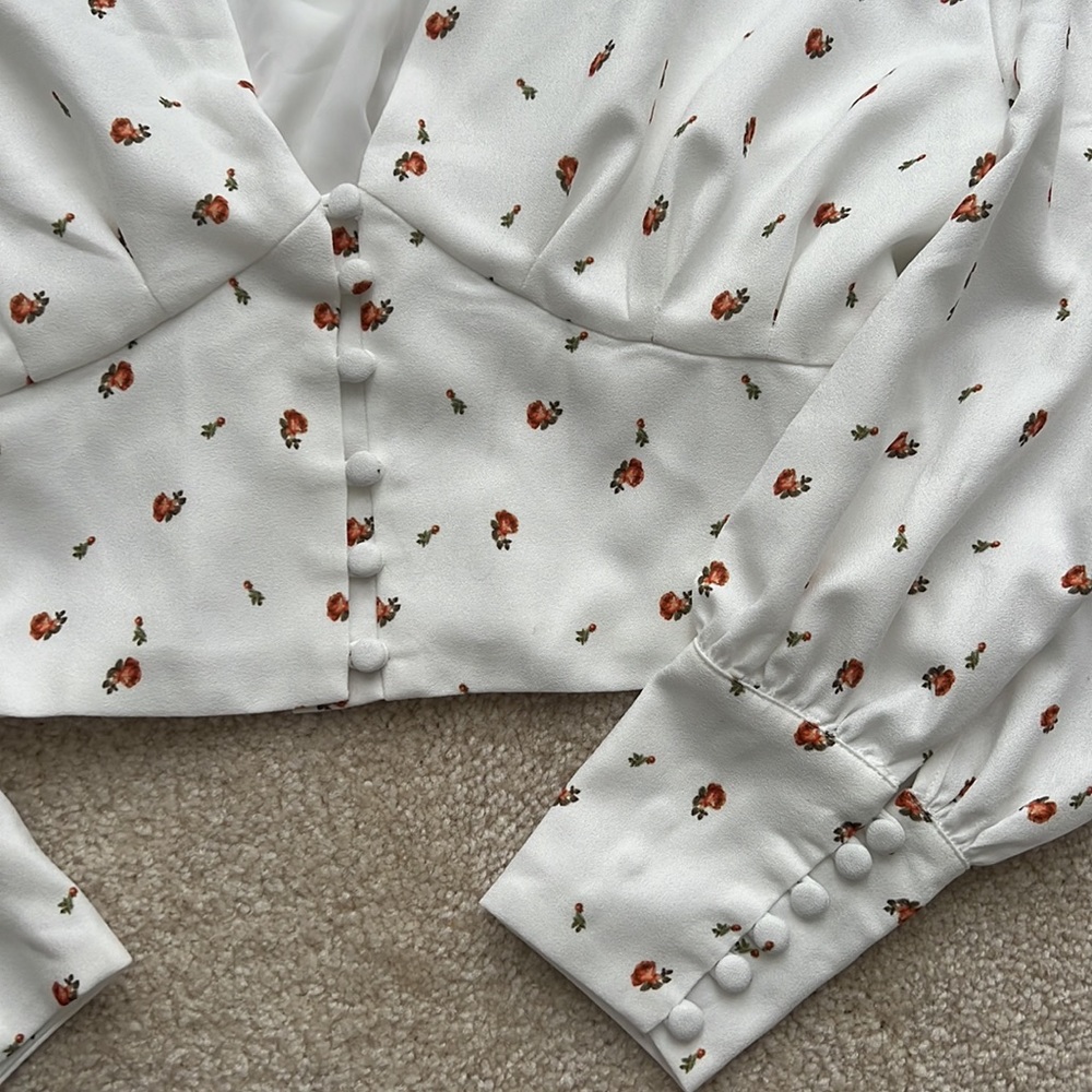 Backyard Roses by Tess Christine Alex Button Front Rose Top - Picture 4 of 15